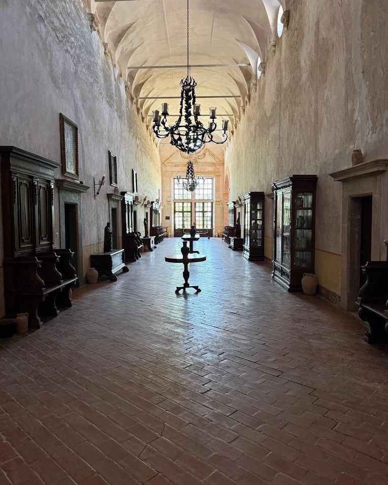 Historic abbey wedding venue in Sicily – indoor reception space